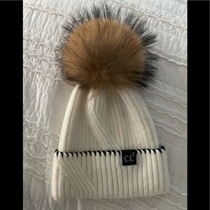 CC cream , real fur beanie